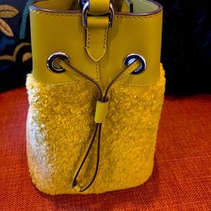 Kate Spade Marta Sherpa bucket bag green//yellow